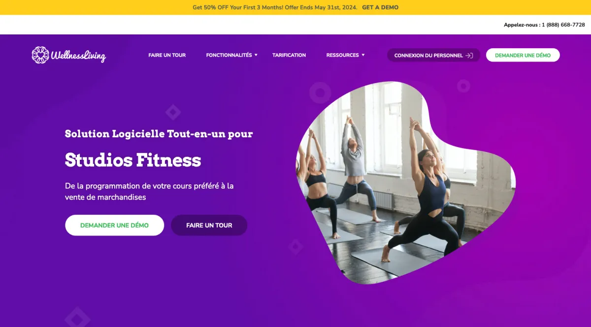 Interface WellnessLiving : fonctionnalités, prix, alternatives