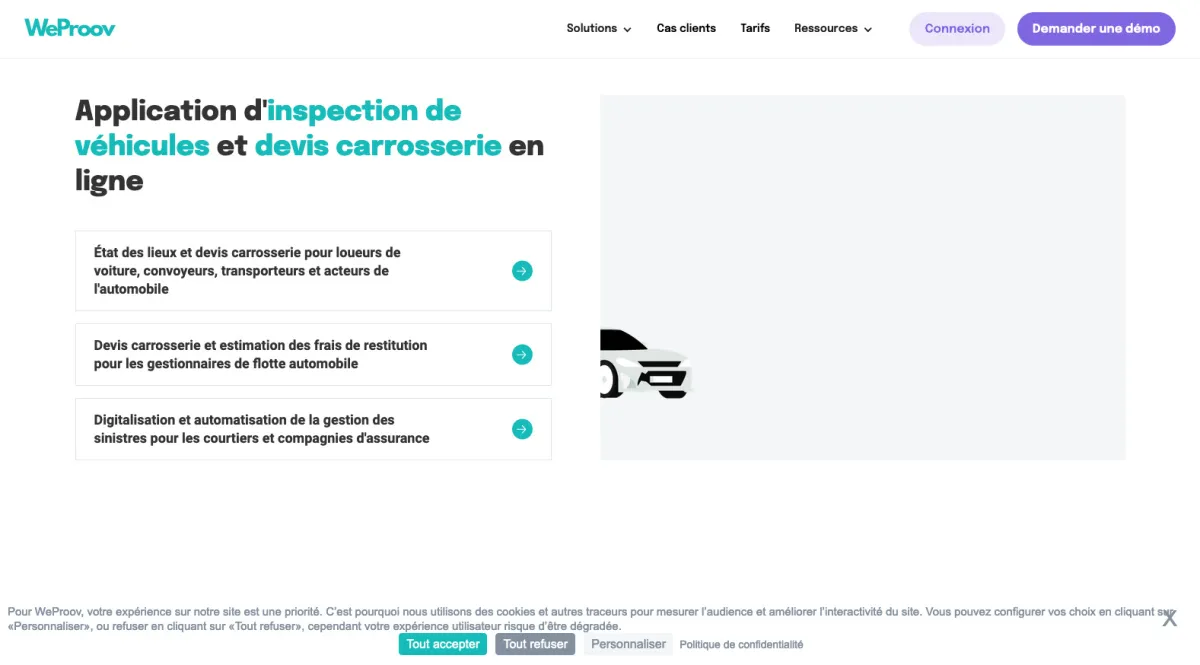 Interface Weproov : fonctionnalités, prix, alternatives