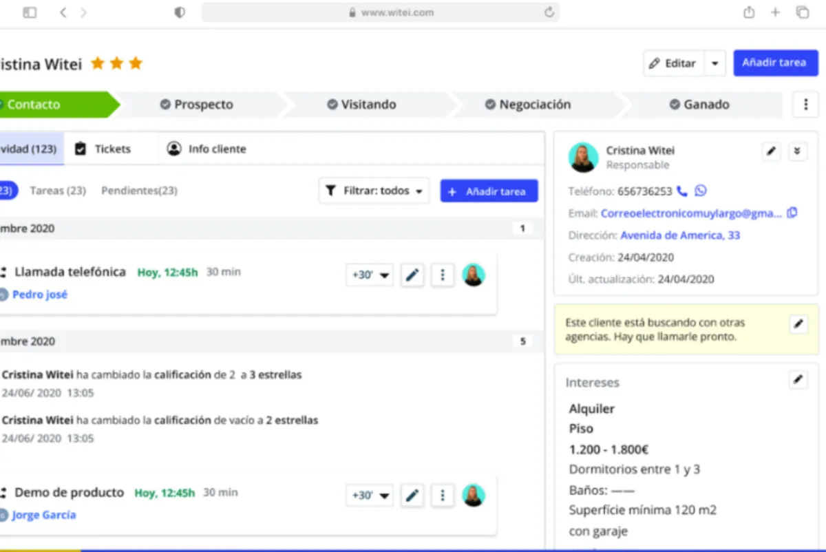 Witei est un logiciel pour agence immobilière très réputé en entreprise car il dispose de nombreuses fonctionnalités et intégrations tierces Witei est un logiciel pour agence immobilière très réputé en entreprise car il dispose de nombreuses fonctionnalités et intégrations tierces