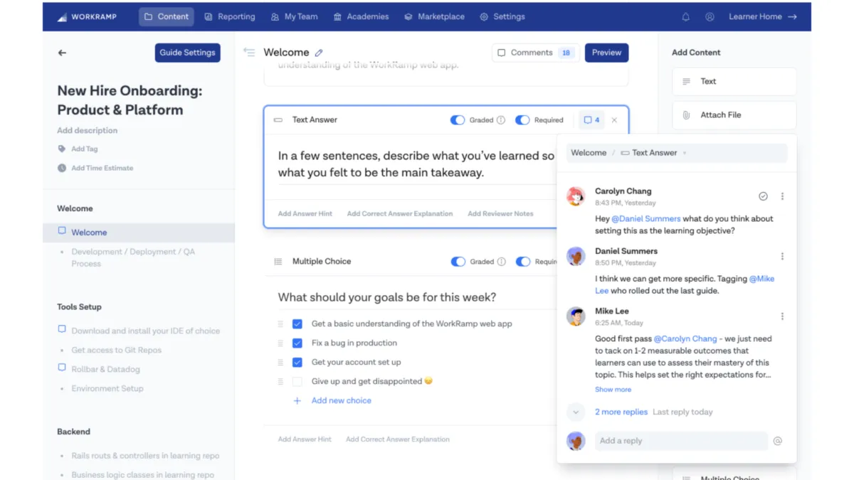 Interface WorkRamp: image, ergonomie, alternatives