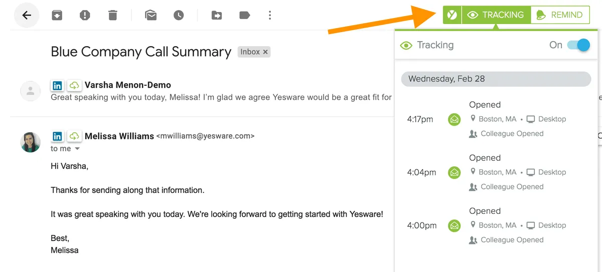 Notre avis sur Yesware : un logiciel d'activation des ventes (sales enablement) à découvrir